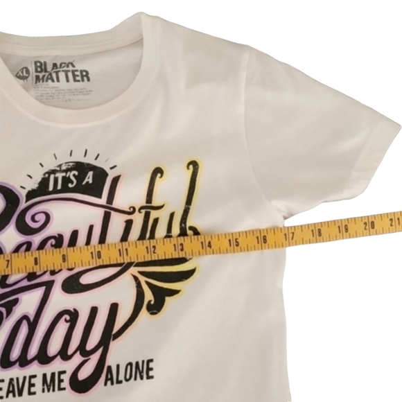 HOT TOPIC BLACK MATTER Beautiful Day to Leave Me Alone Tee M L Humor Graphic - Picture 7 of 10